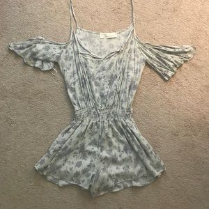Vintage Havana floral open shoulder romper