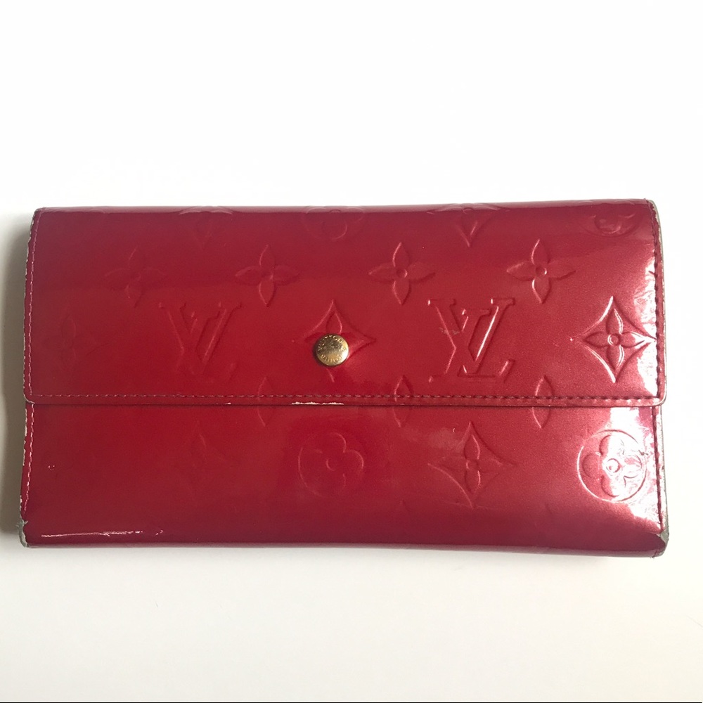 Authentic Louis Vuitton Red Vernis Wallet