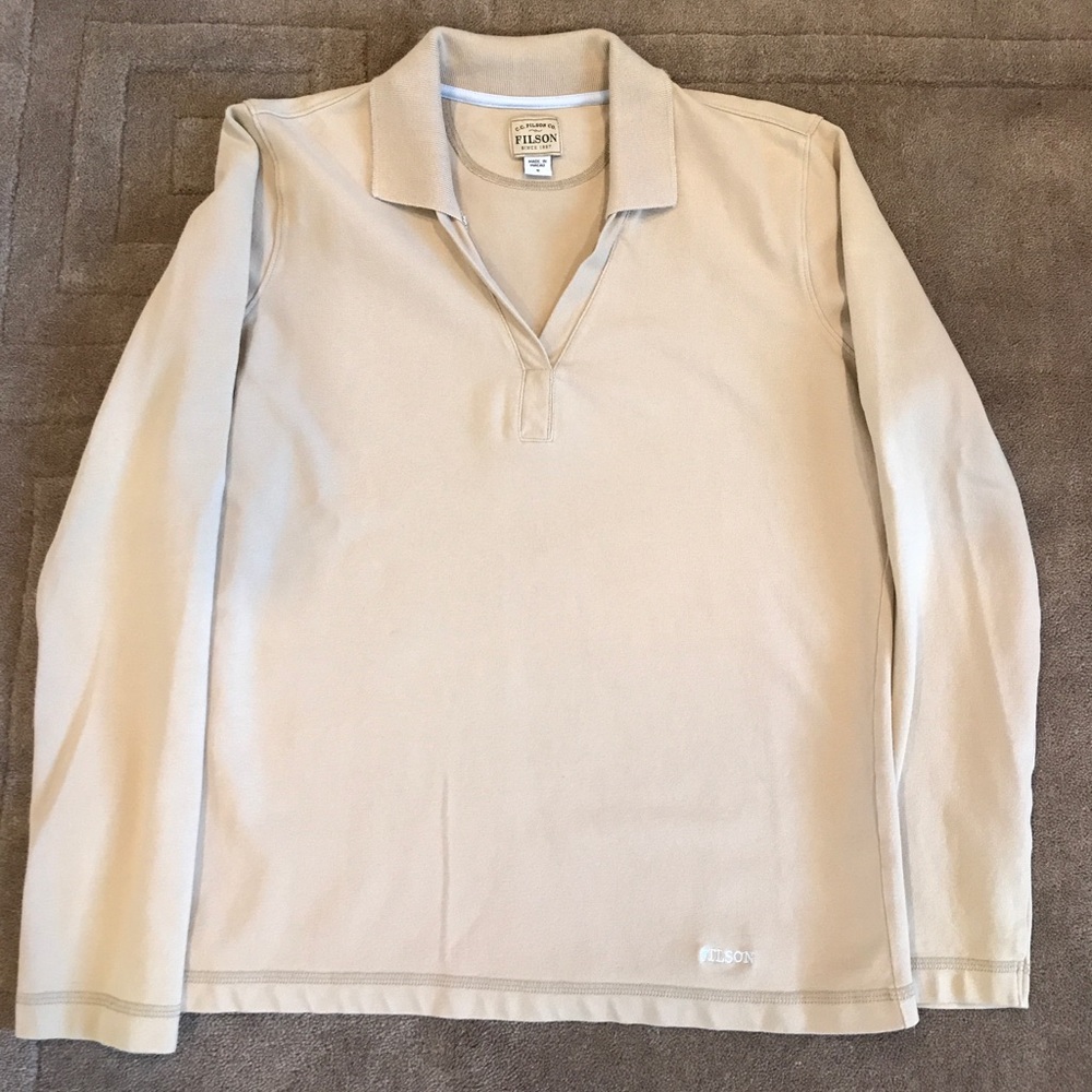 Tan LS Filson polo shirt- Size S