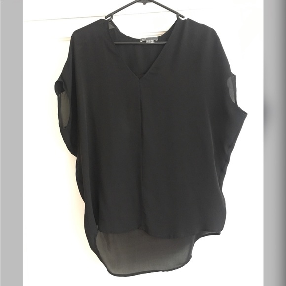 Vince Tops - Vince. Silk High Low Pullover Cap Sleeve Blouse