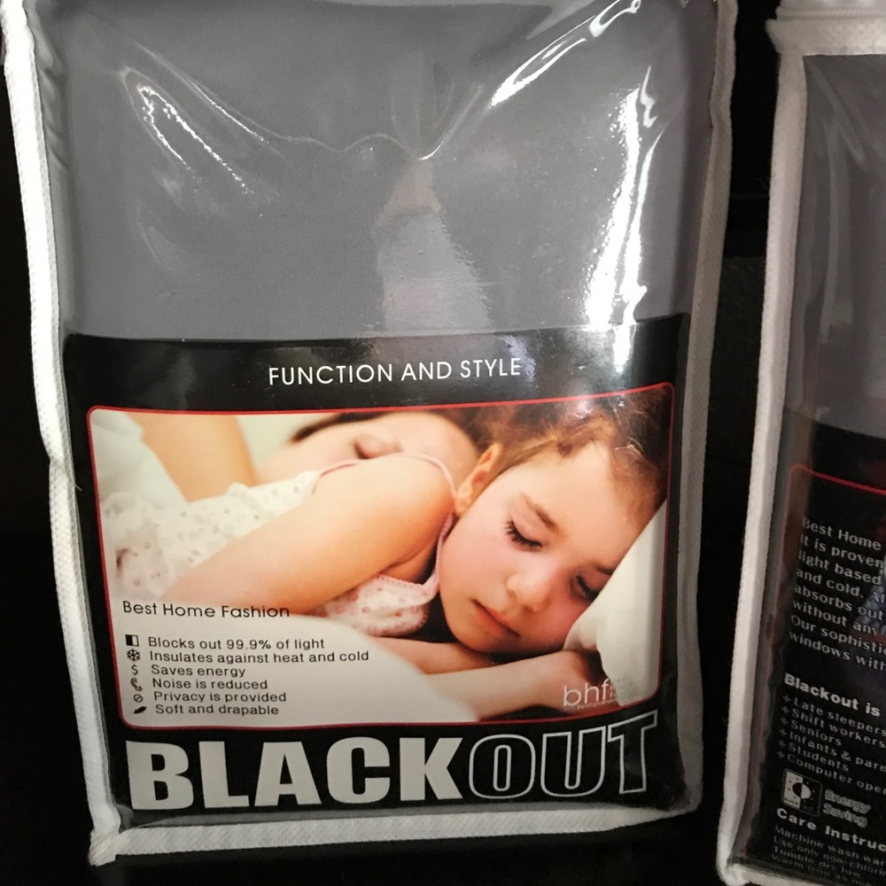 Blackout curtains. 2 pack each  contain 2 panels.