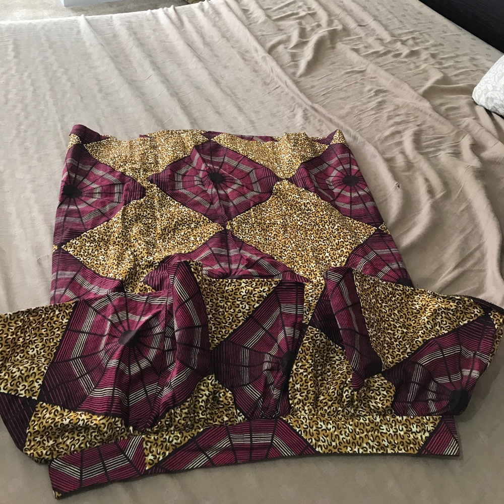 reuben reuel african print peplum skirt
