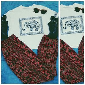 Patterned Pants and Crop Top