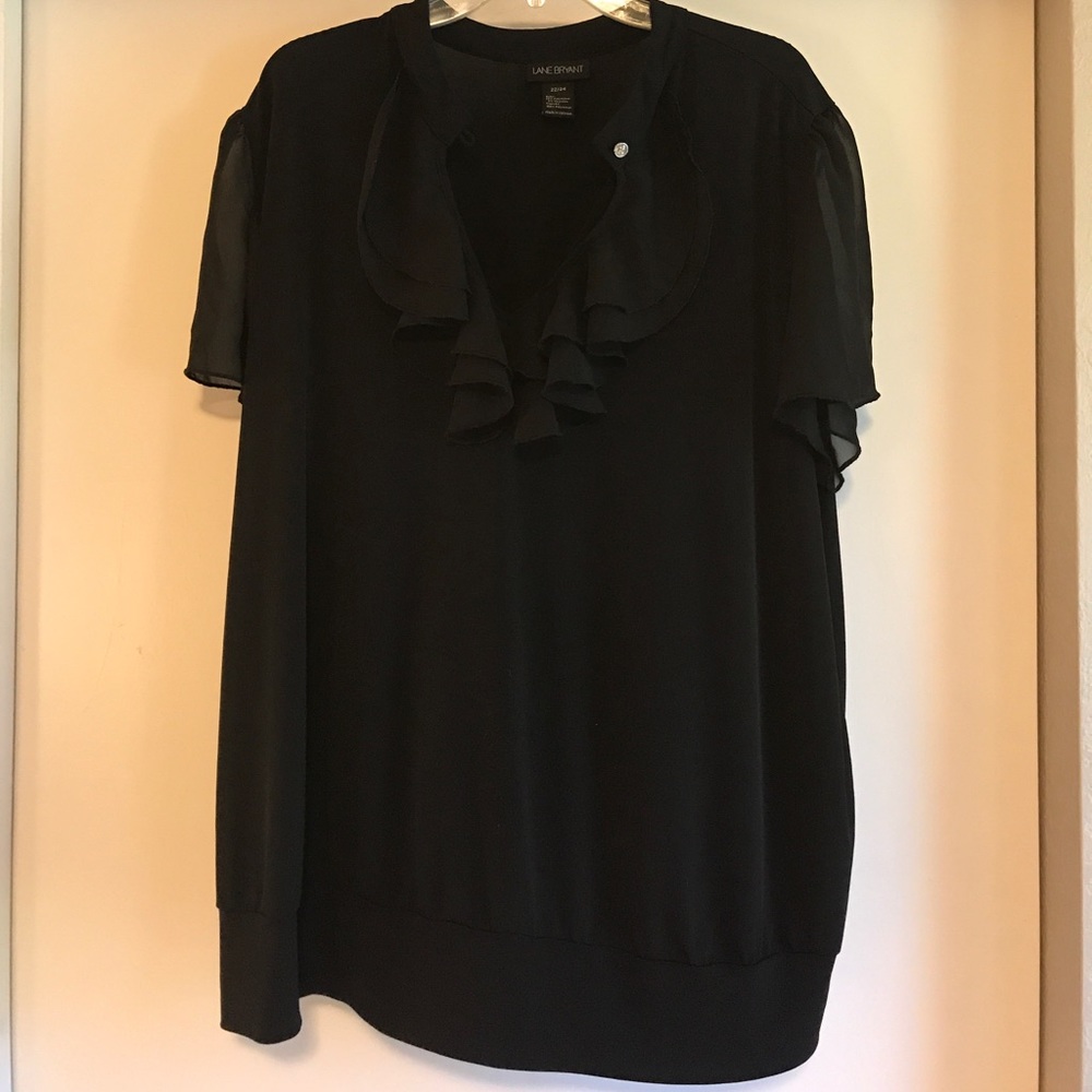 Lane Bryant romantic ruffle neck blouse