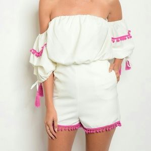 Sexy White and Magenta romper