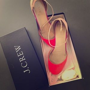 J.Crew Neon Persimmon Flats