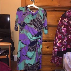 Teal and purple dress