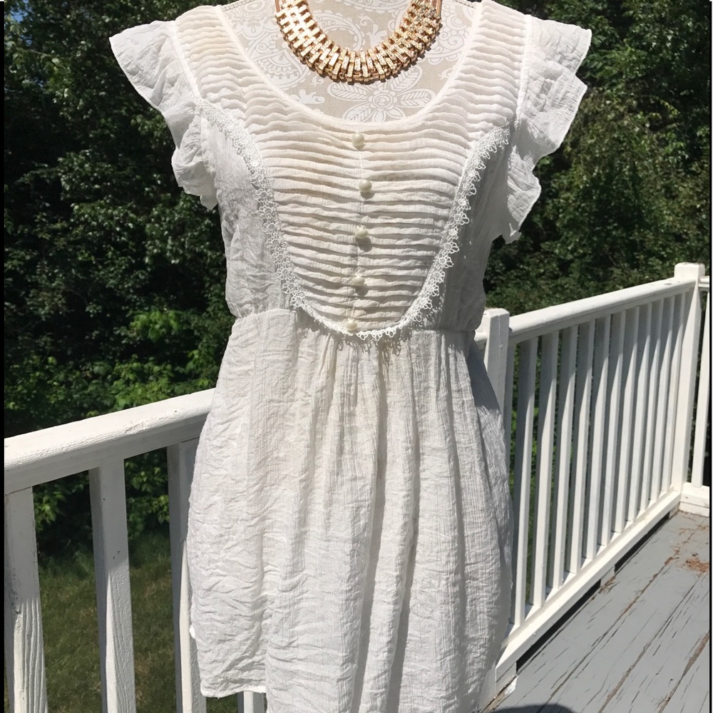 Mine Gauzy Feel Top with Ruffles, Lace & Tie Back