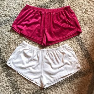 Soffee shorts. 2 pairs, white and pink. XL