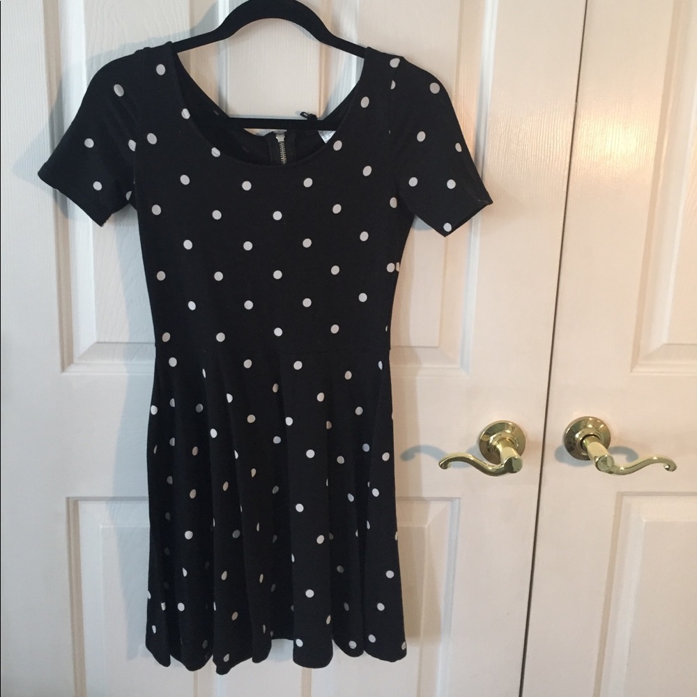 Polk-a-dot Black Mini-Dress