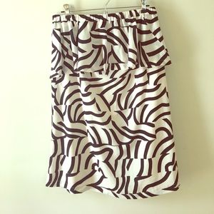 Maeve Black and White strapless dress w/cut-out