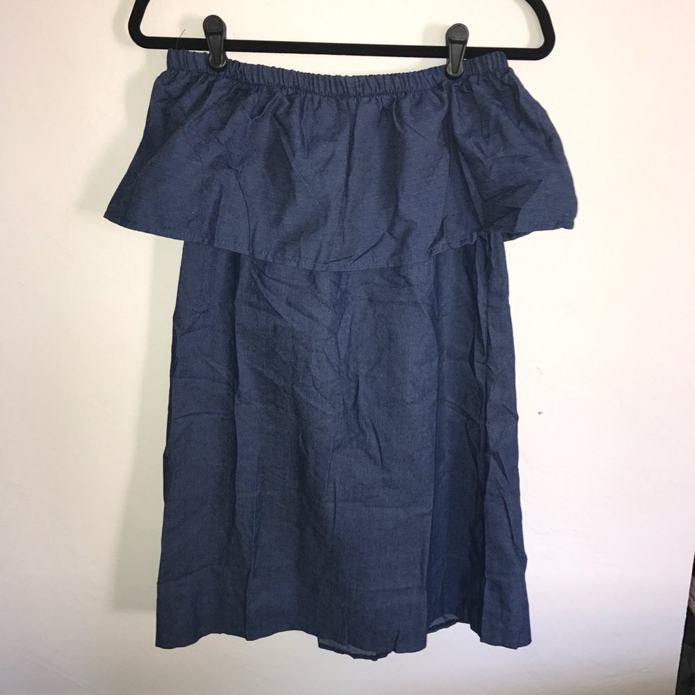 Denim off the shoulder dress