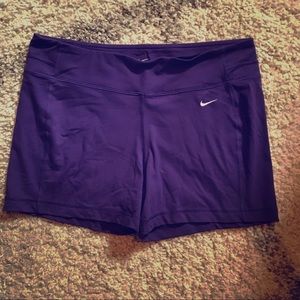 Nike Dri-fit stretchy shorts. Purple. Size large