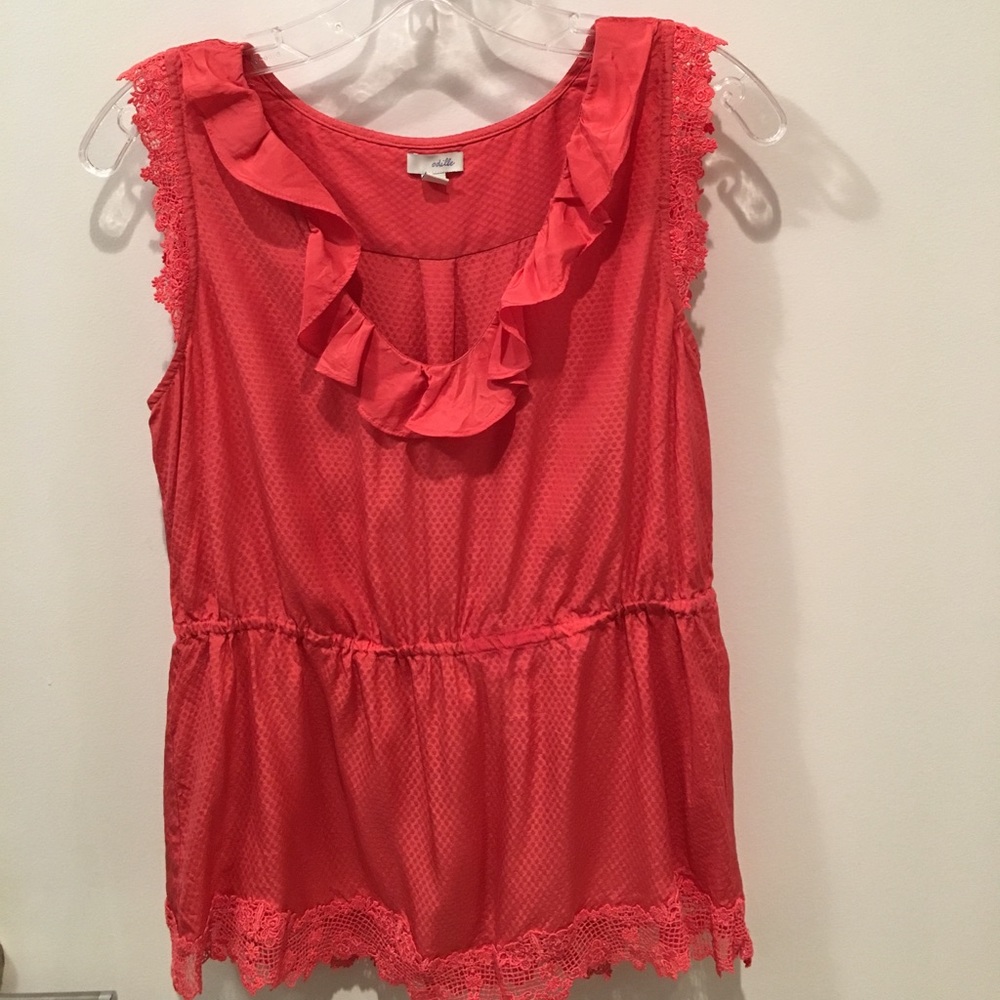 Gorgeous Coral Anthropologie blouse!
