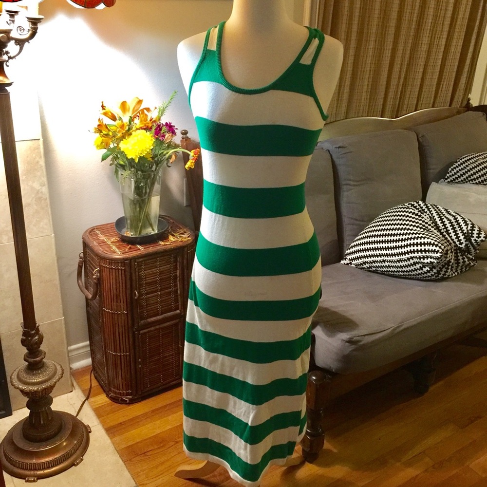 Striped Sweater Midi Dress