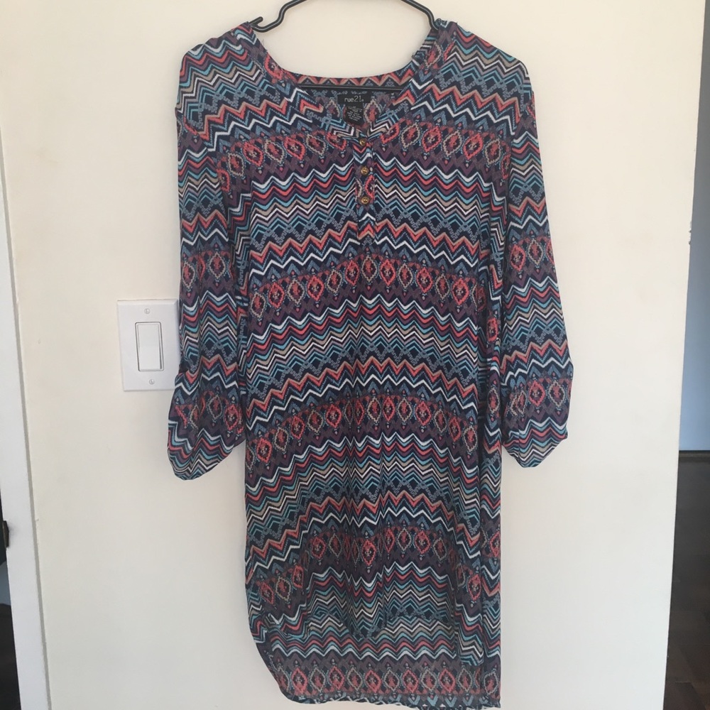 Tribal print shift dress