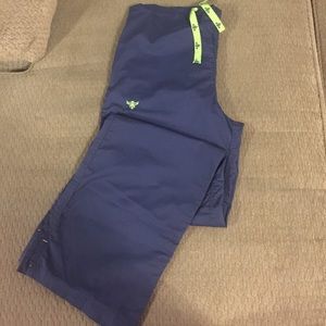 Med Couture navy/lime green scrub pants