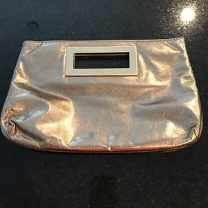 MICHAEL KORS gold clutch purse
