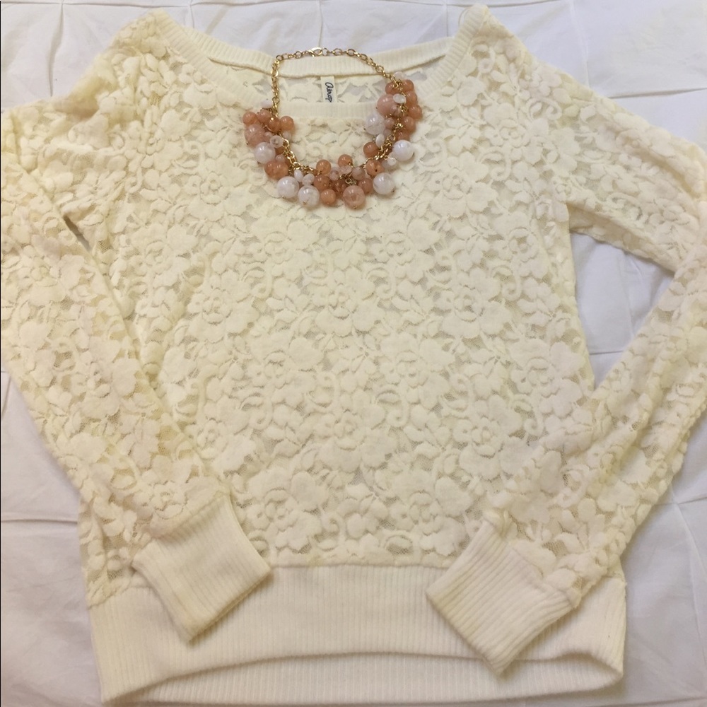 Cream lace sweater