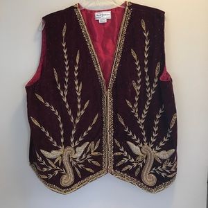 Women's beaded velvet vest