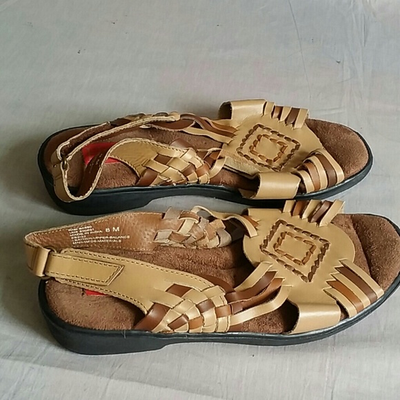 H SALON Sandals Brown/Tan 8 M Leather - Picture 2 of 5