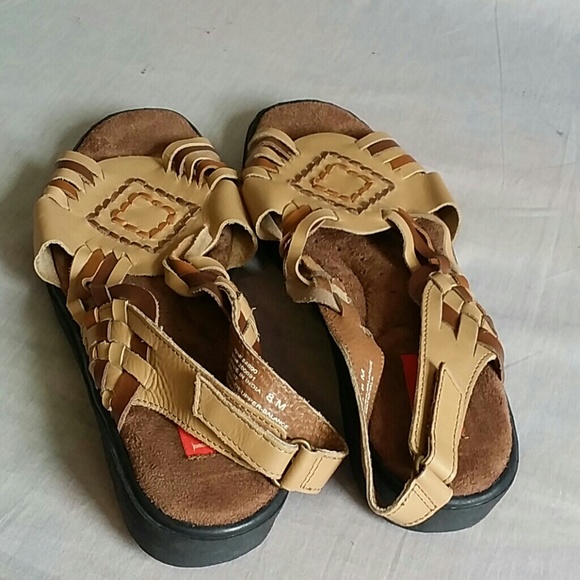 H SALON Sandals Brown/Tan 8 M Leather - Picture 4 of 5