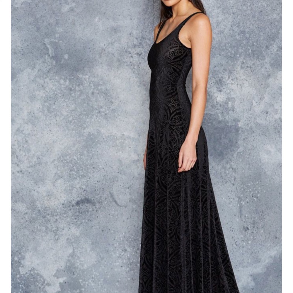 Blackmilk Burned Velvet Mixi Dress