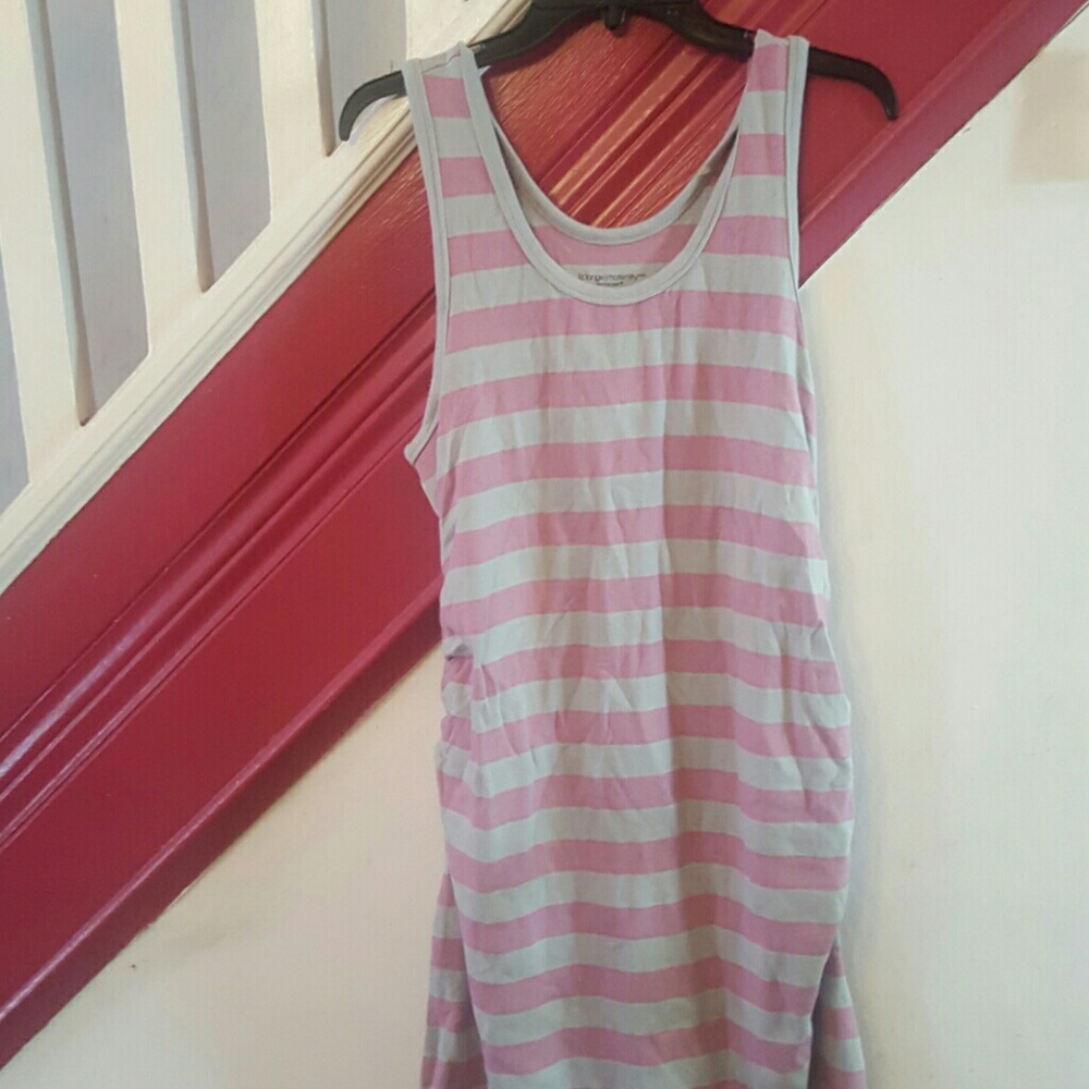 Lavender stripe maternity dress