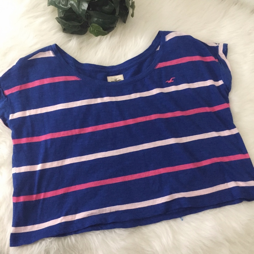 🌼Hollister Blue Flowy Crop Top - Picture 1 of 8