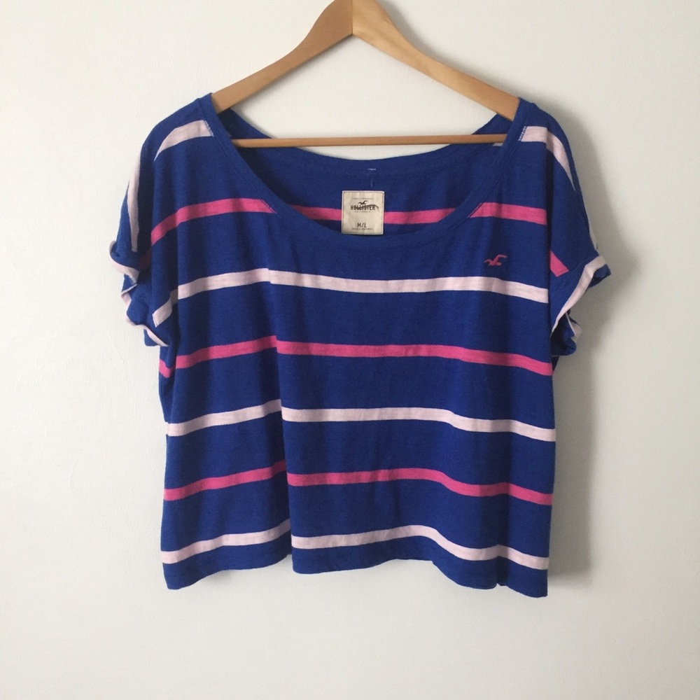 🌼Hollister Blue Flowy Crop Top - Picture 3 of 8