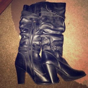 Black high heel boots