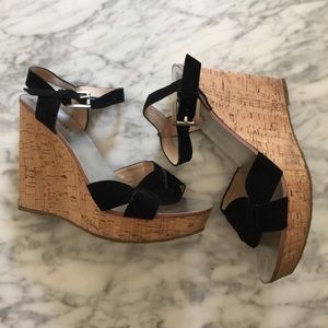 Michael Kors Black Suede Wedges