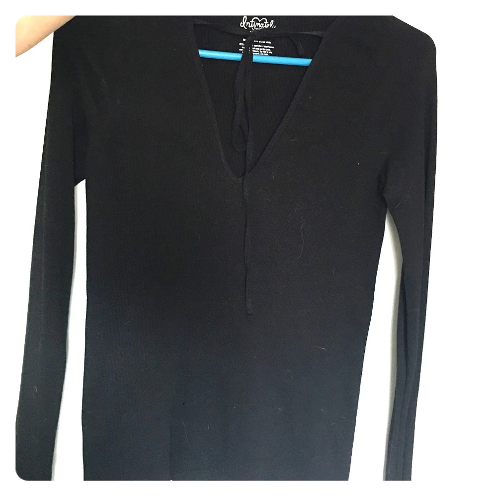 Free People Intimately keyhole black shirt sz M/L