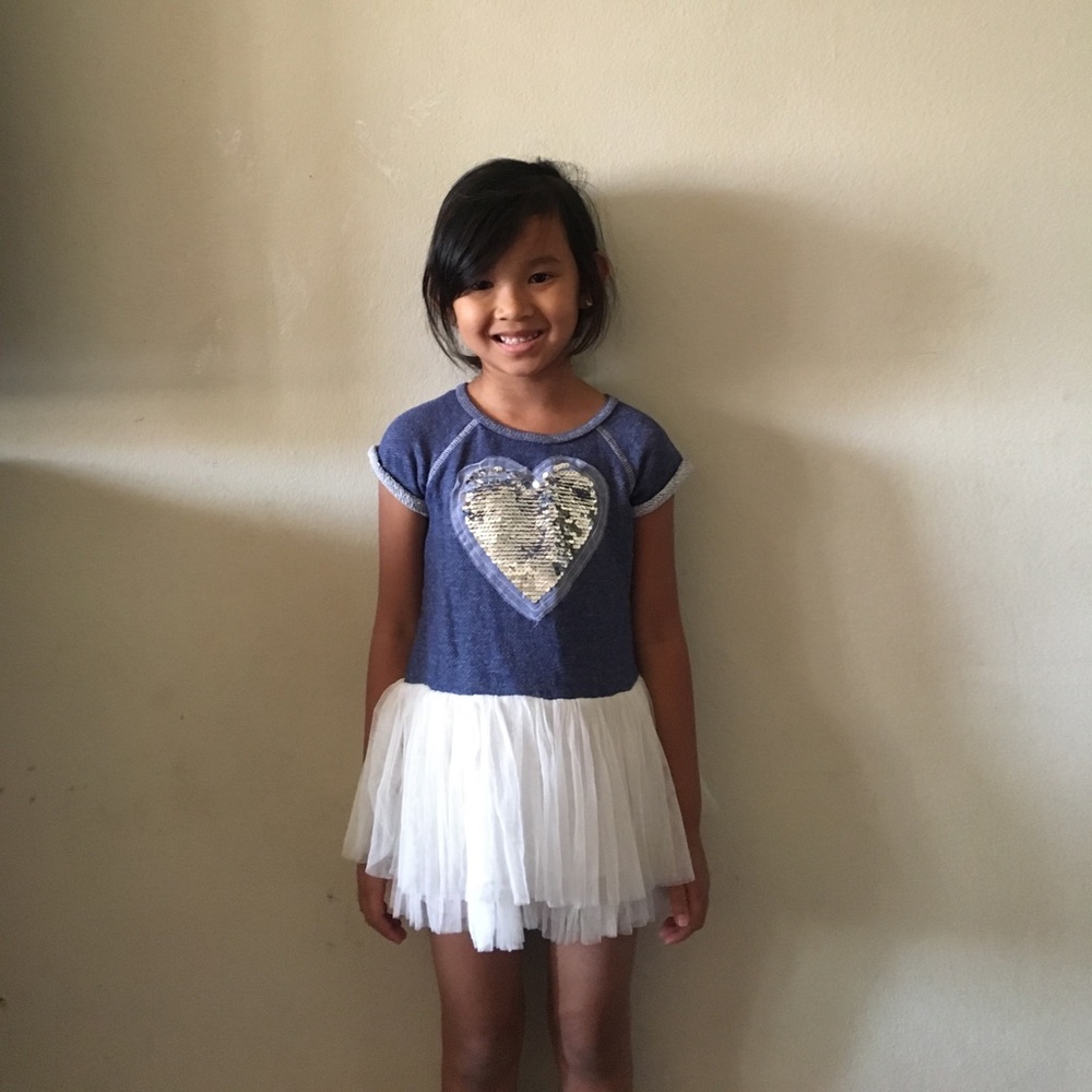 LILY BLEU SILVER DENIM HEART TUTU DRESS 4