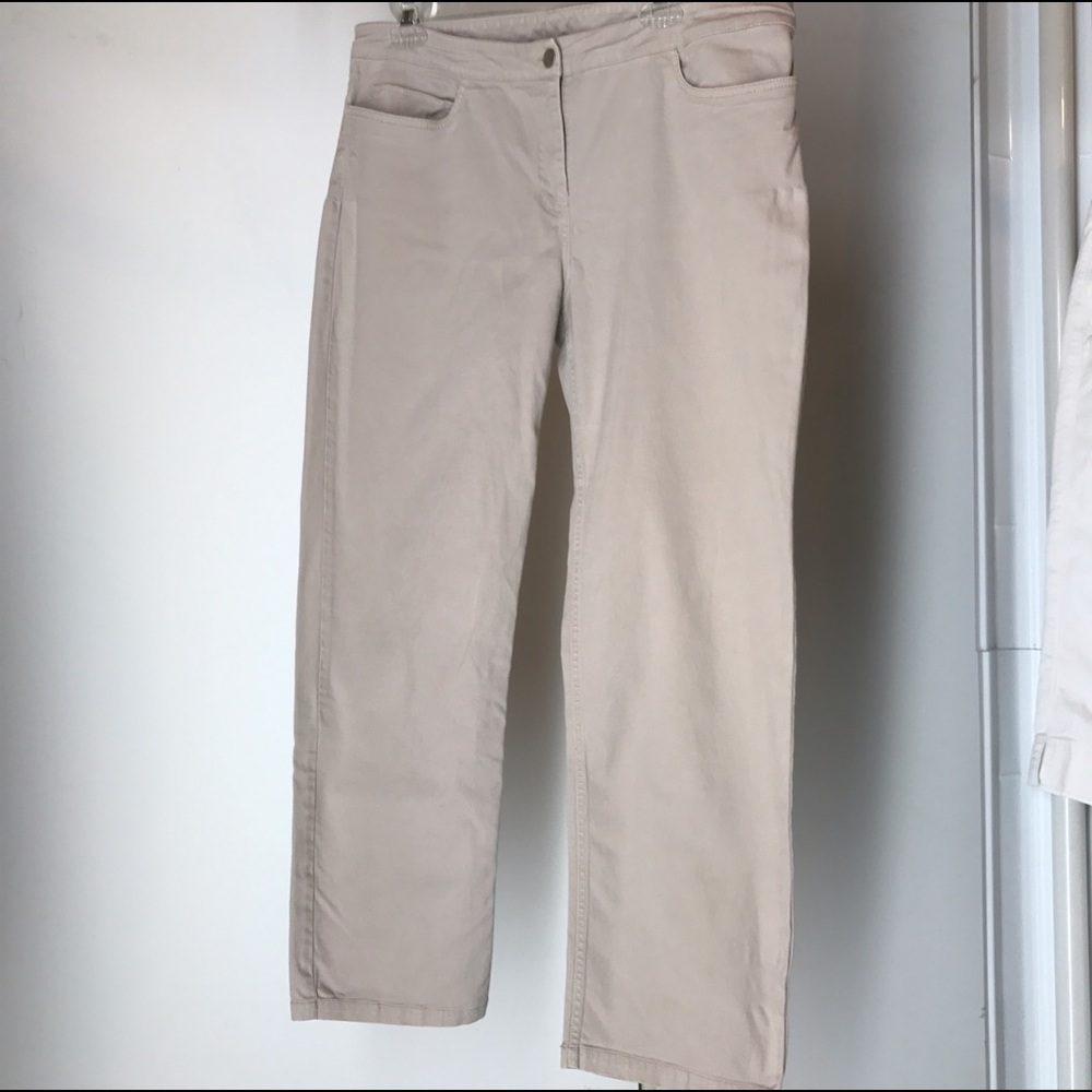 Eileen Fisher cream 5 pocket jeans L 14.