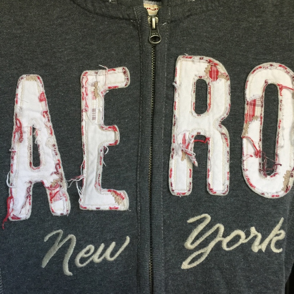 Gray Aeropostale Zip Up Sweatshirt - Picture 2 of 3
