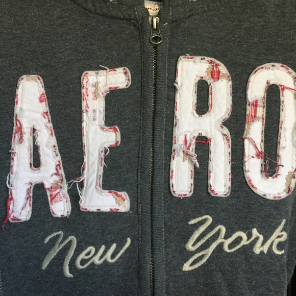 Gray Aeropostale Zip Up Sweatshirt - Picture 2 of 3