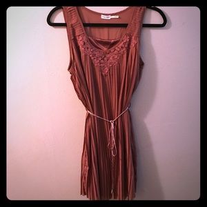 Blue Bird Cinnamon Pleated Dress