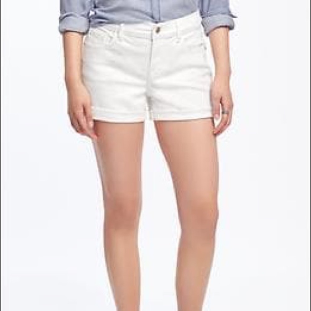 NWT white denim shorts