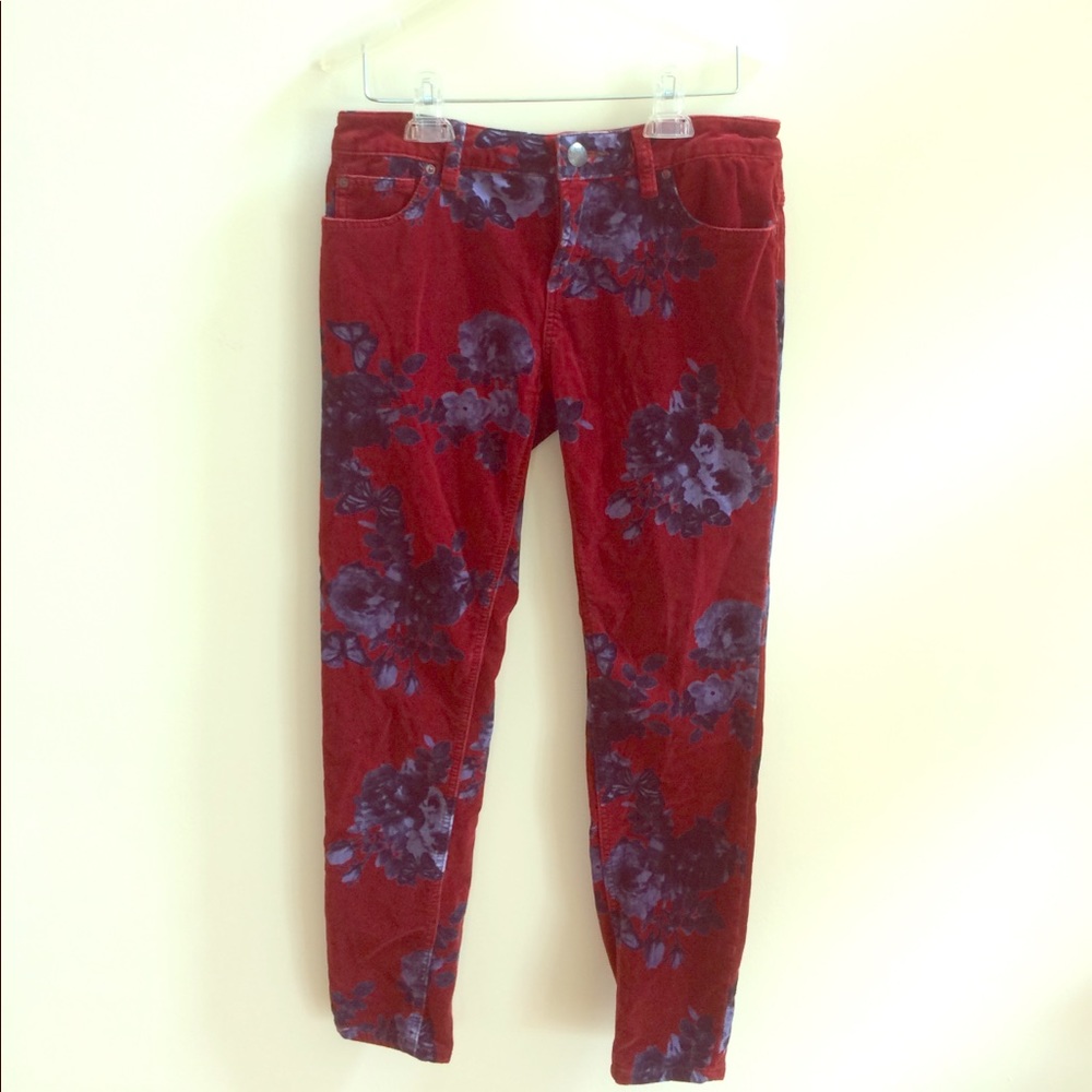 Free People dark red velvet pants