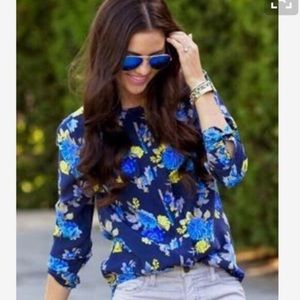 Everly floral sheer Chiffon top
