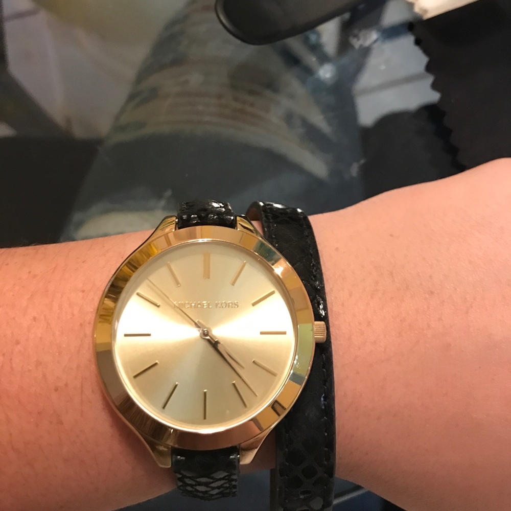 Michael Kors leather wrap watch