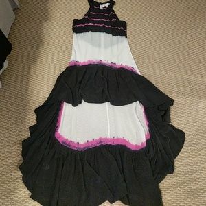 Monique Leshman High-Low silk patterned dress