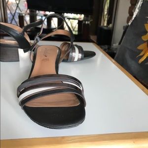 Black and white Biala heels