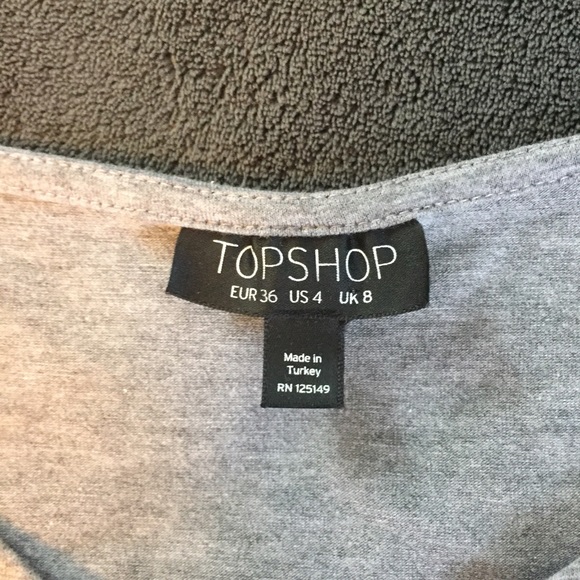 TOPSHOP lace up crop top in gray - Picture 3 of 3