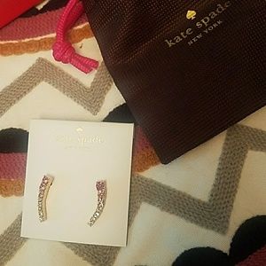 Kate Spade pink and white gradient ombre earrings