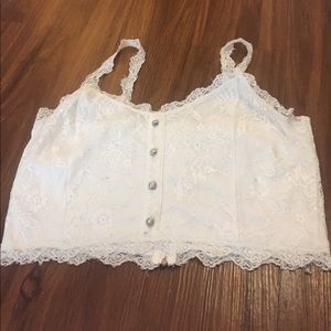 White lace crop top