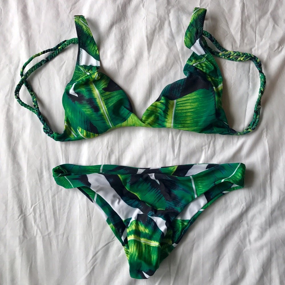 Palm print bikini