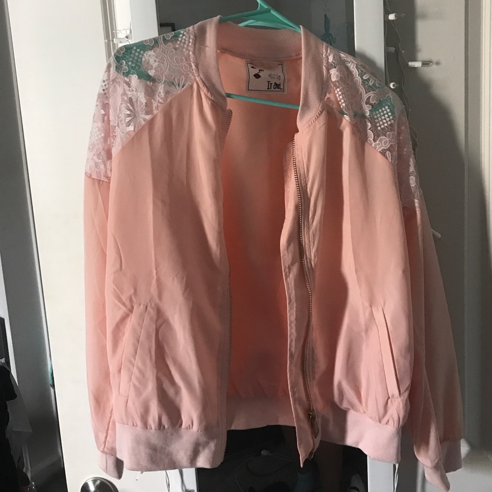 Pink bomber jacket