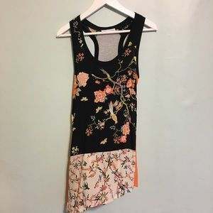Zara Floral Jersey Asymmetrical Dress